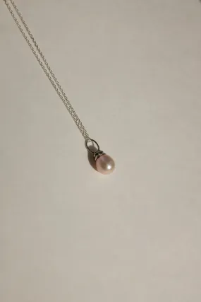 0029_SIMPLE LONG ROSE PEARL NECKLACE 925
