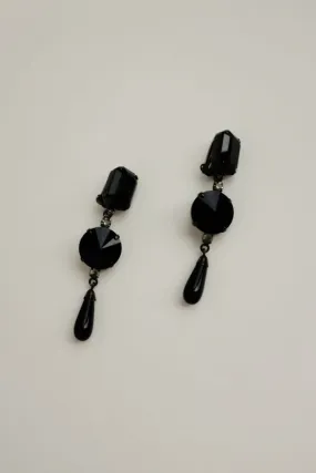 0057_VINTAGE LONG BLACK EARRINGS