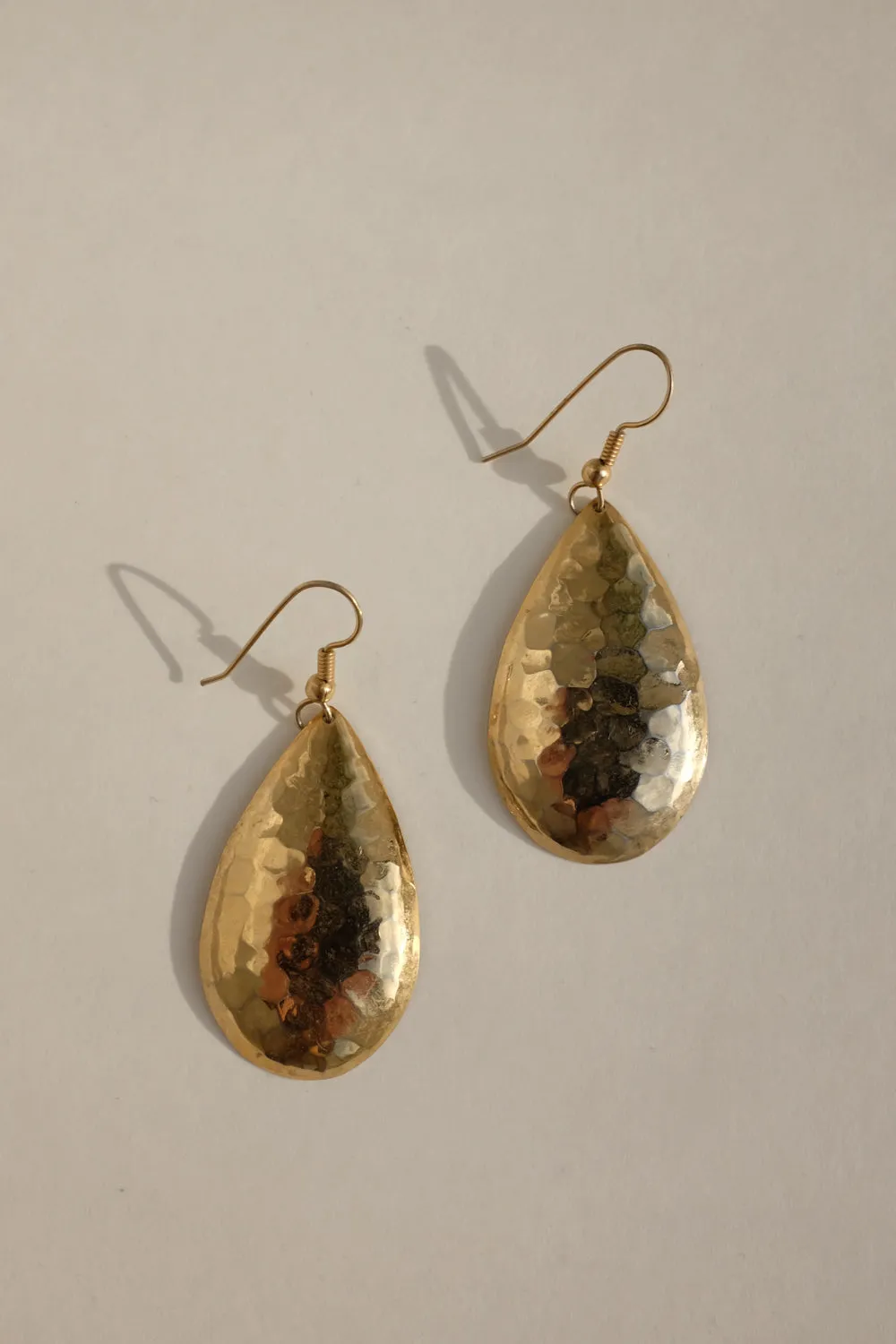 0063_VINTAGE BIG DROP GOLD EARRINGS