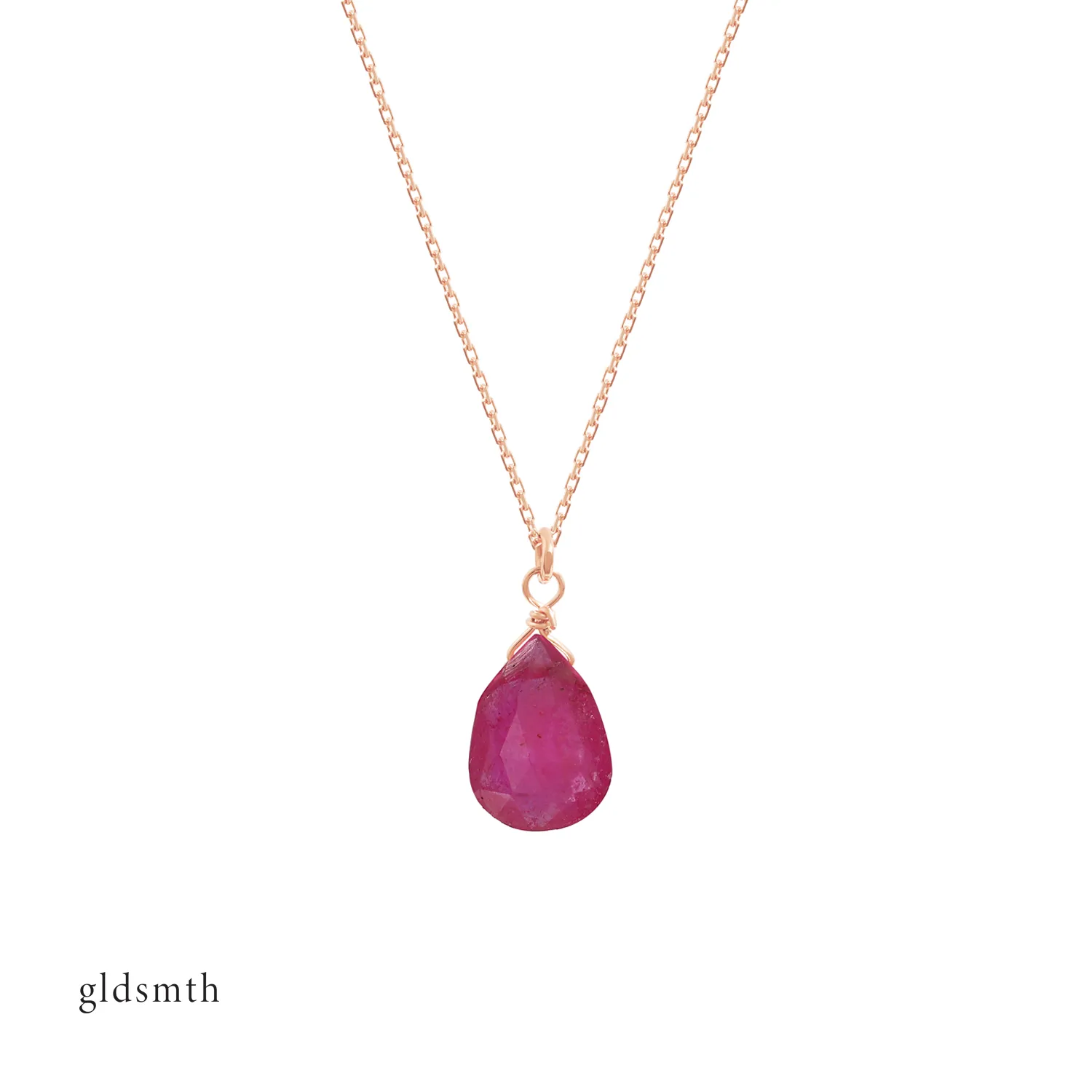10k Rose Gold Marley Ruby Necklace
