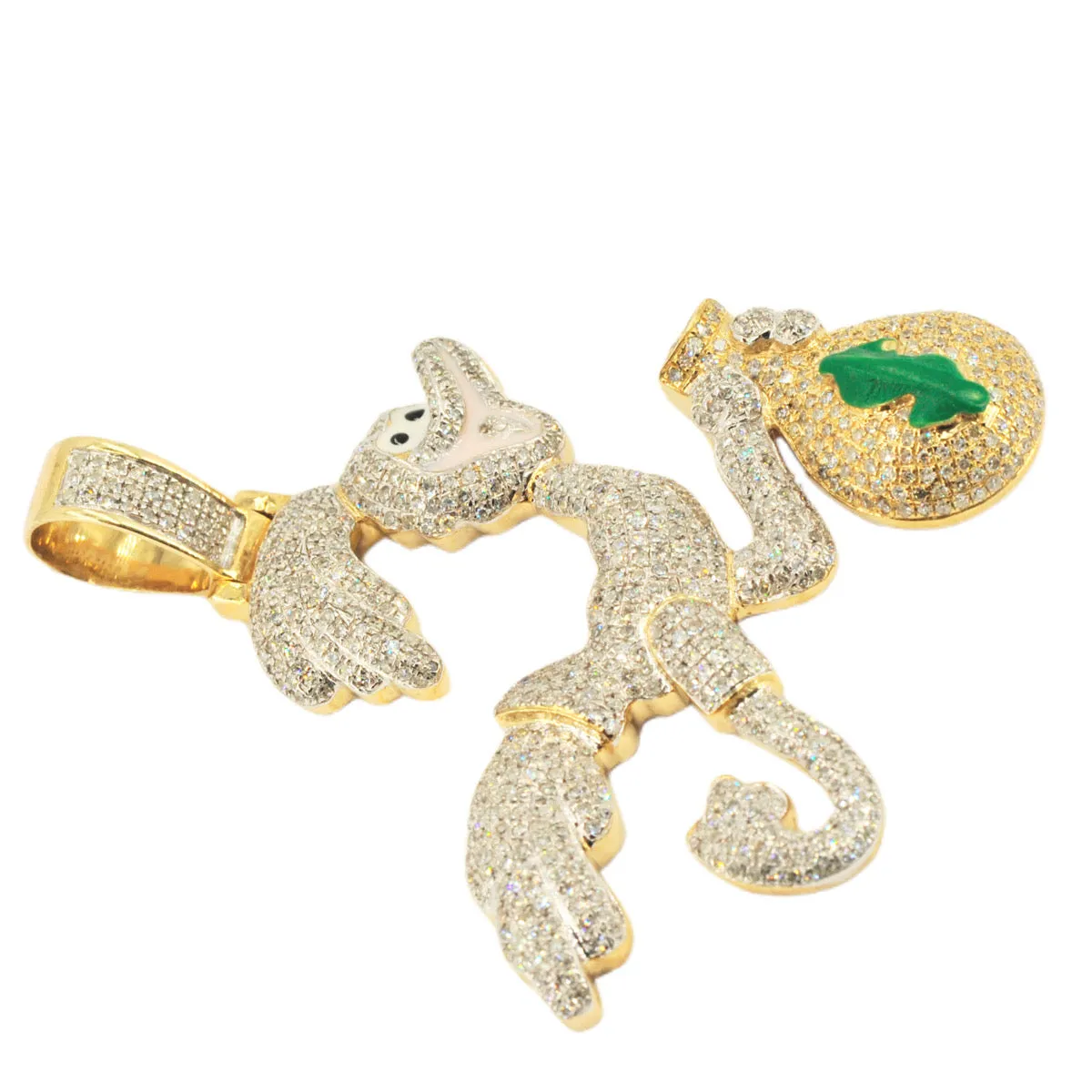10k Yellow Gold 2.15ctw Diamond Money Bag Roadrunner