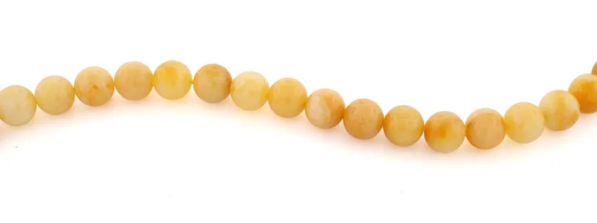 10mm Yellow Jade Gem Stone Beads