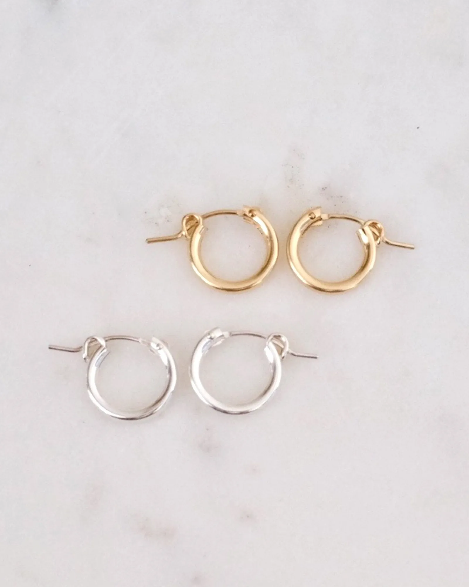 14K Gold filled Huggie Hoops (13mm)