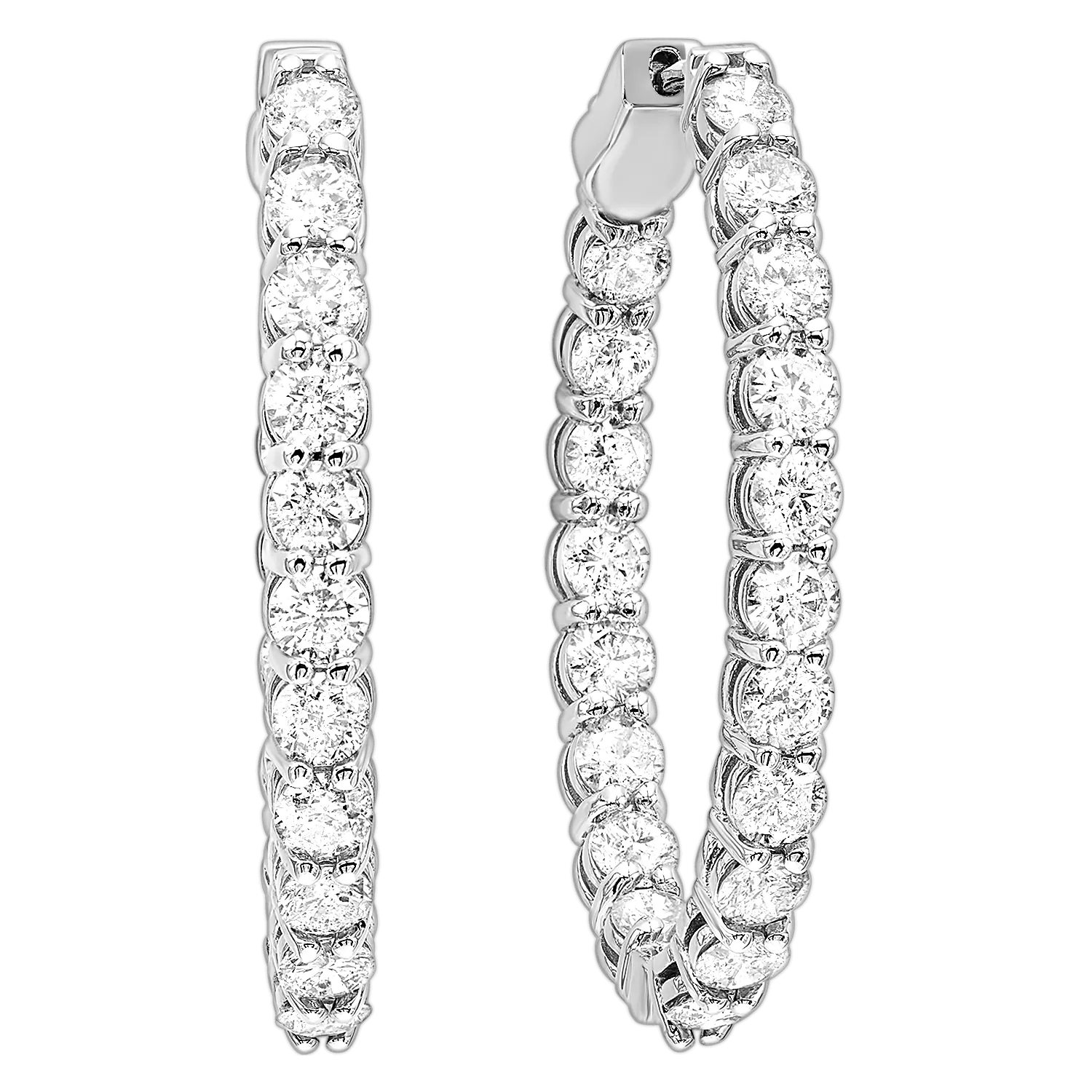 14K Oval In-Out Earring 2ctw