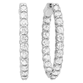 14K Oval In-Out Earring 2ctw