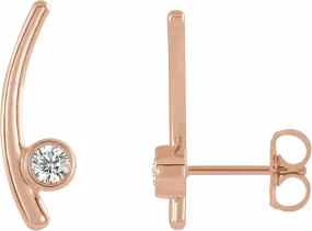 14k Rose Gold 1/5 CTW Natural Diamond Ear Climbers Precious