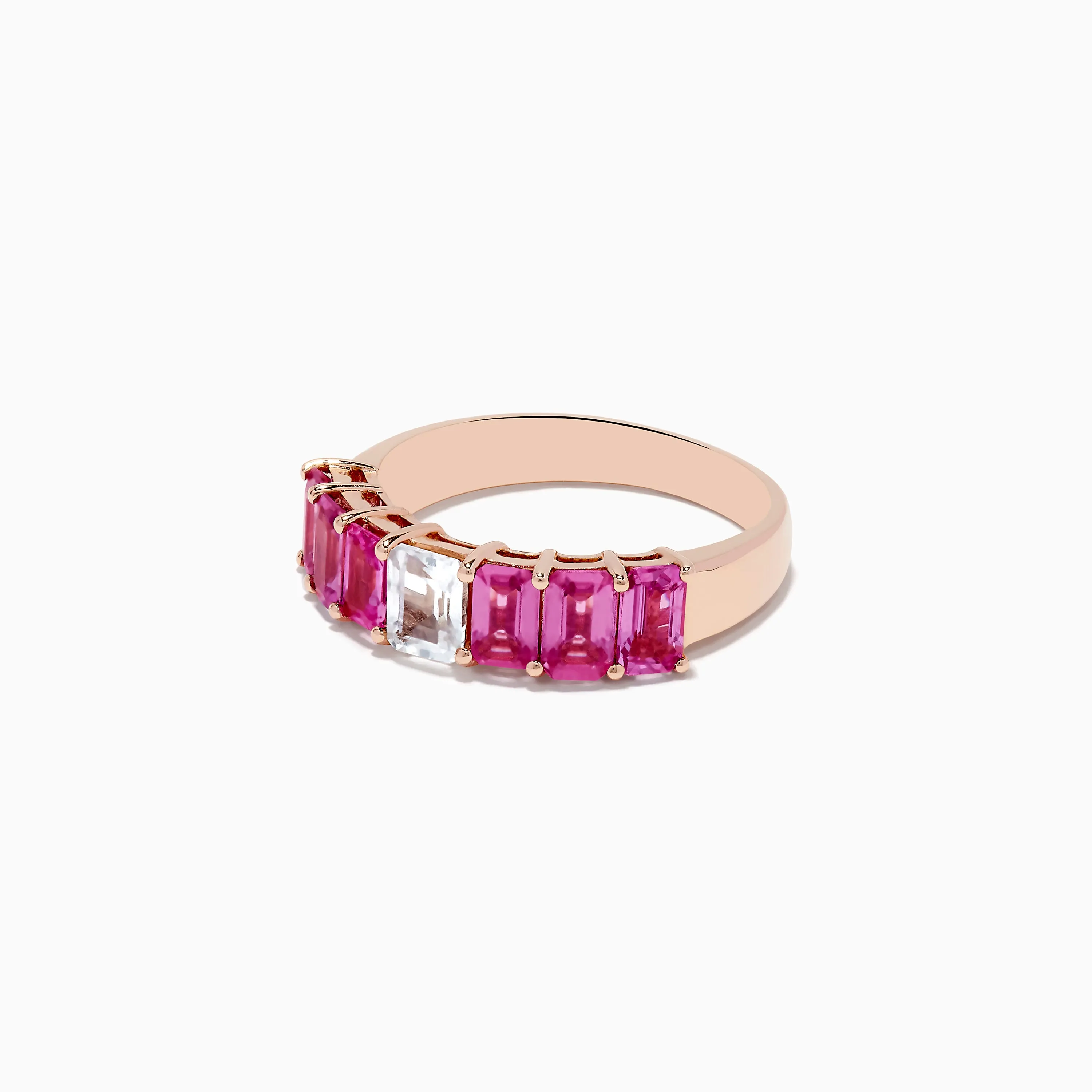 14k Rose Gold Pink and White Sapphire Ring
