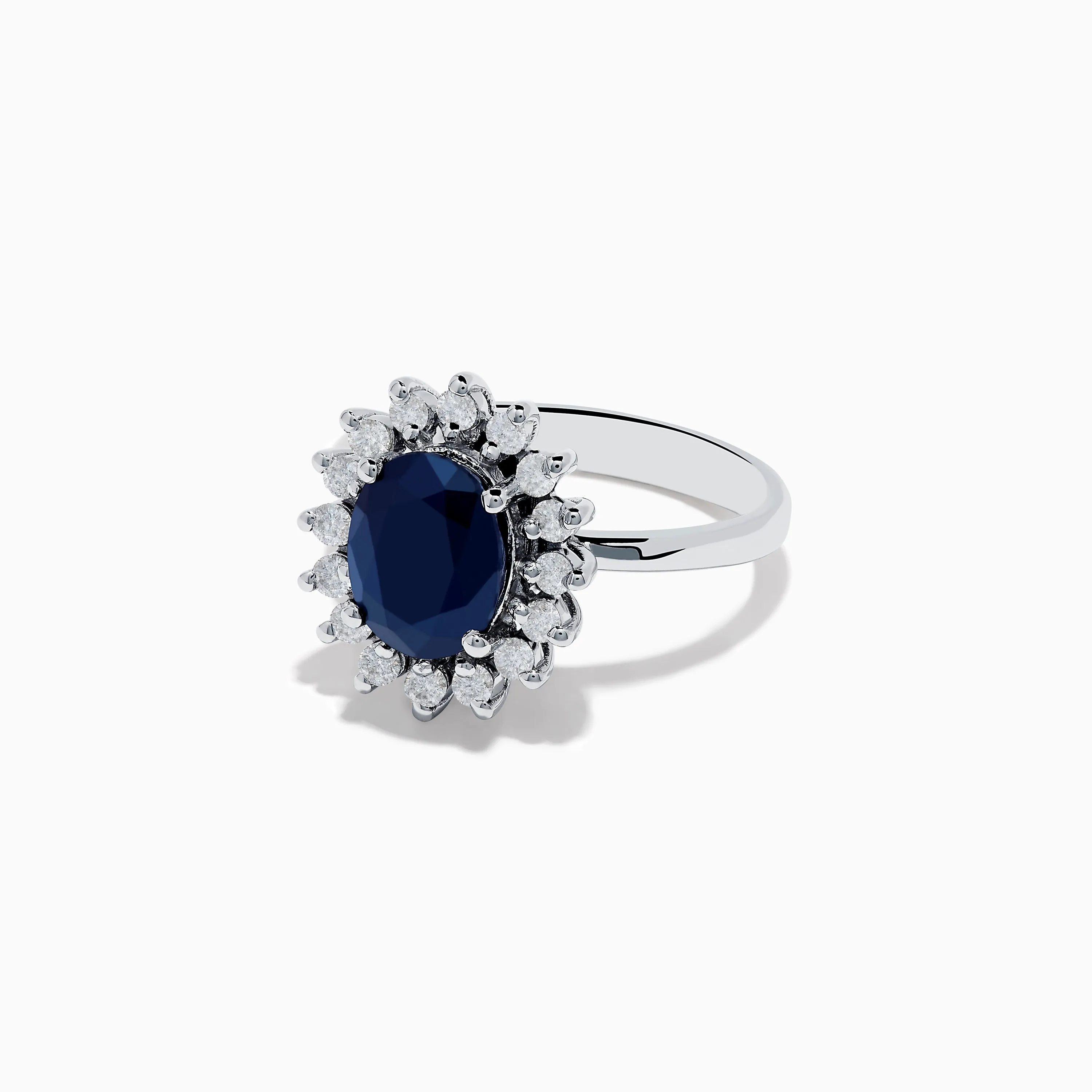 14K White Gold Blue Sapphire and Diamond Ring, 2.29 TCW