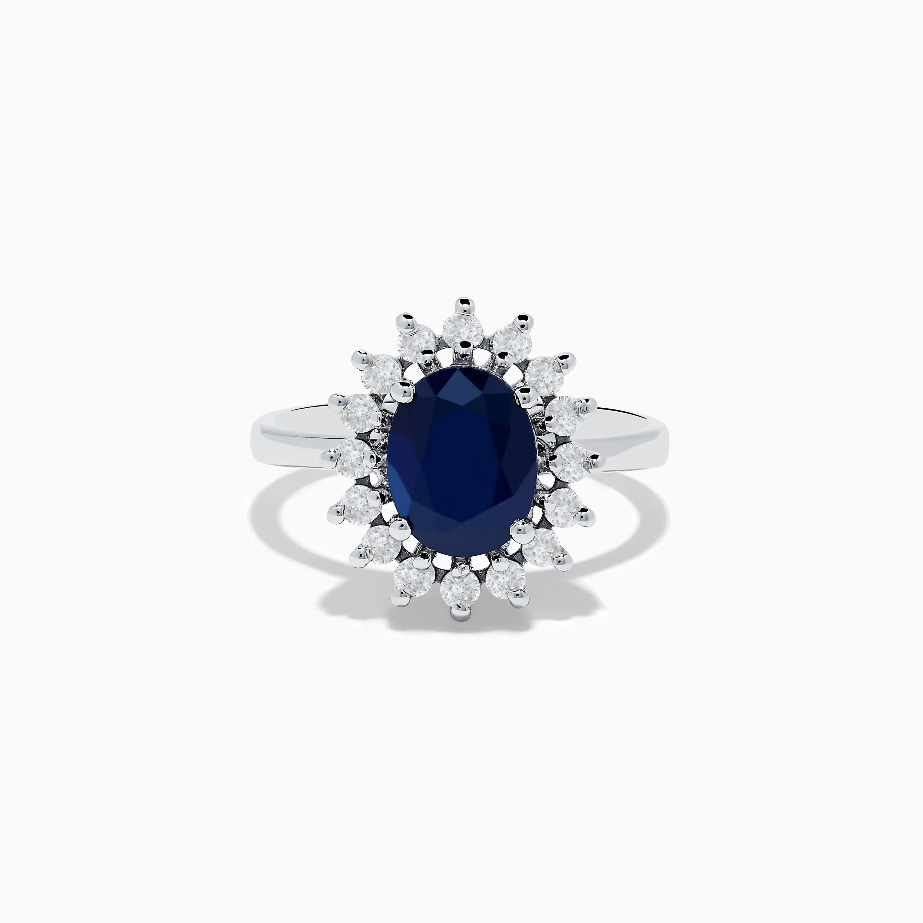 14K White Gold Blue Sapphire and Diamond Ring, 2.29 TCW