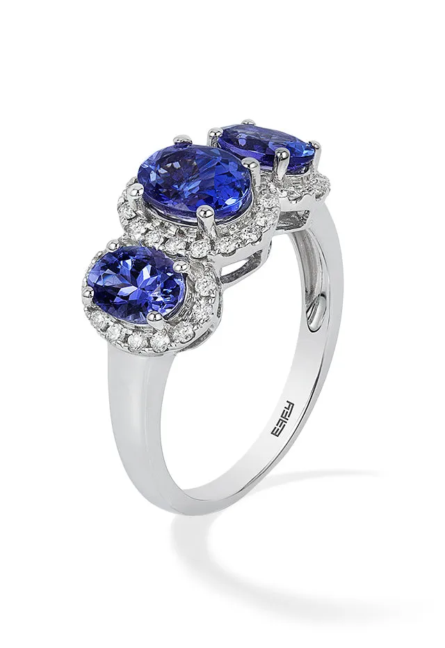 14K White Gold Tanzanite and Diamond Ring, 2.35 TCW