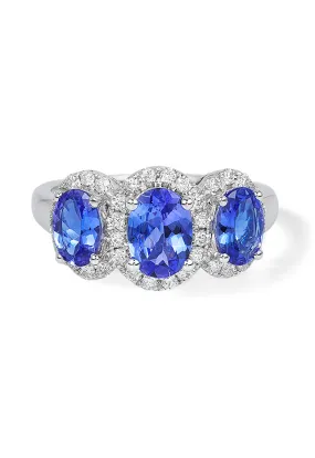 14K White Gold Tanzanite and Diamond Ring, 2.35 TCW