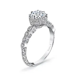 18K White Gold Diamond Engagement Ring