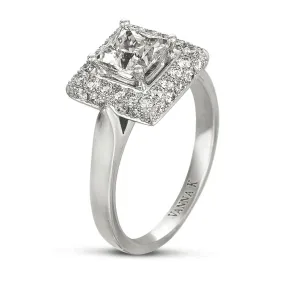 18K White Gold Diamond Engagement Ring