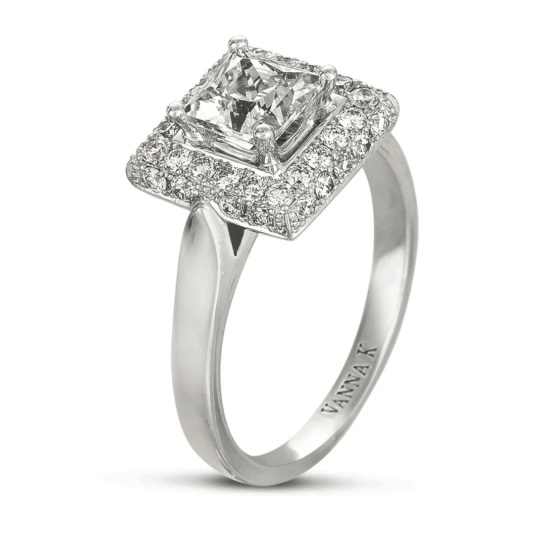 18K White Gold Diamond Engagement Ring