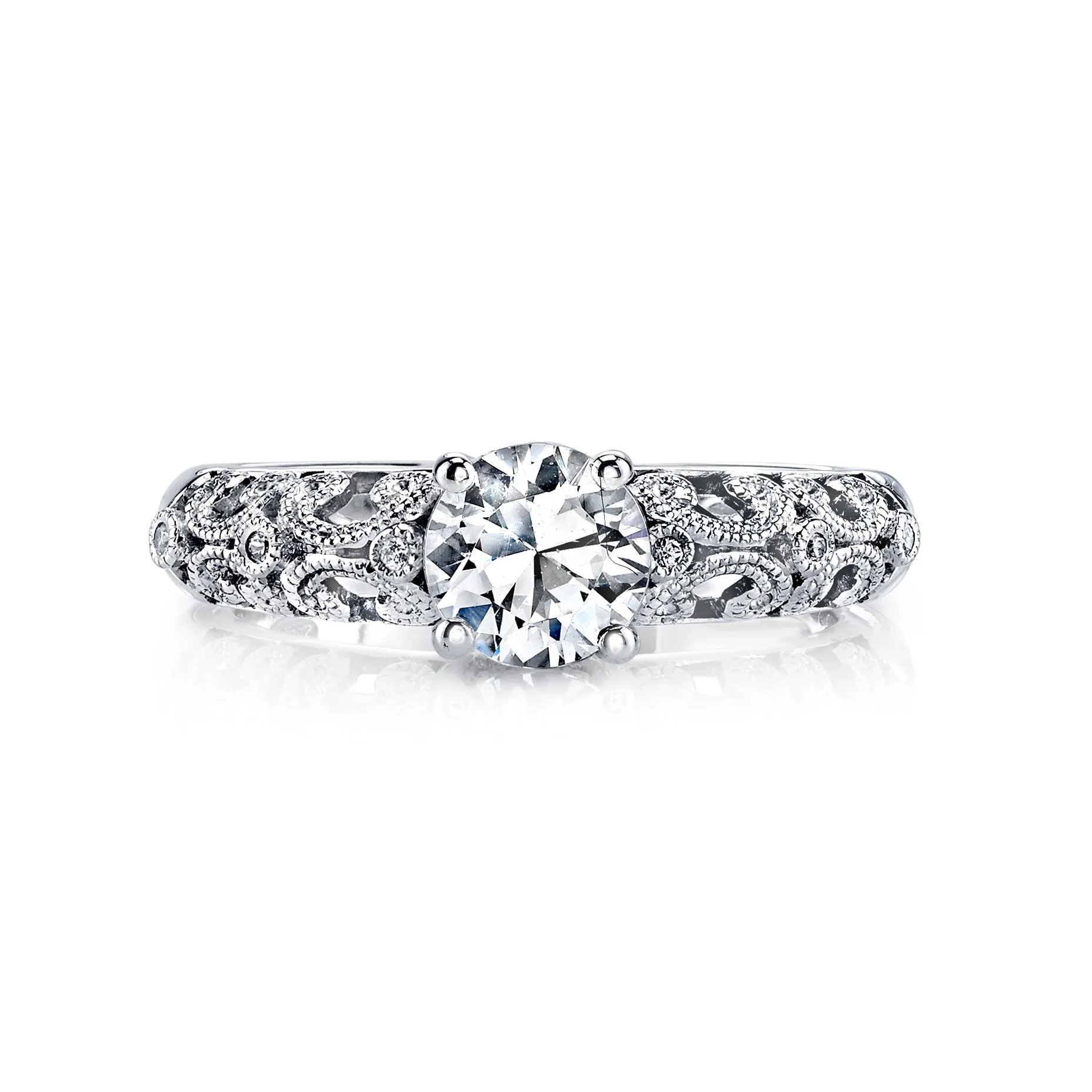 18K White Gold Diamond Engagement Ring