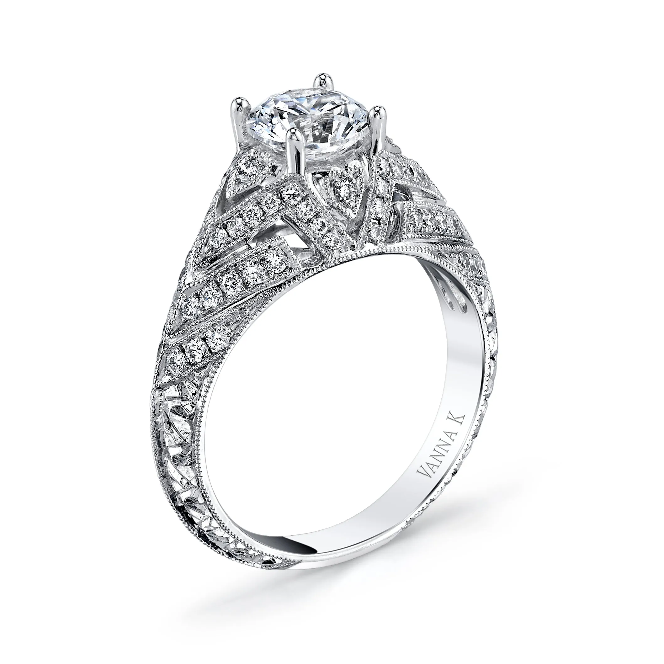 18K White Gold Diamond Engagement Ring