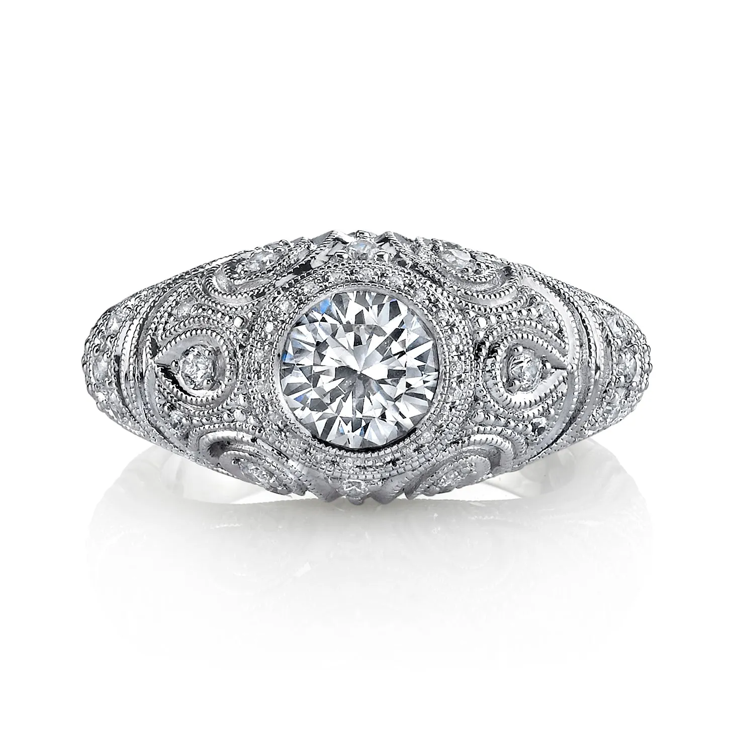 18K White Gold Halo Diamond Engagement Ring