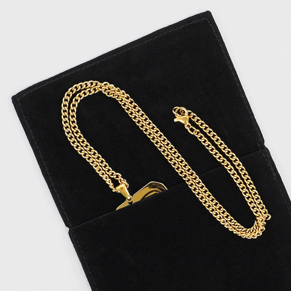 35 Number Pendant with Chain Kids Necklace - Gold Plated Stainless Steel