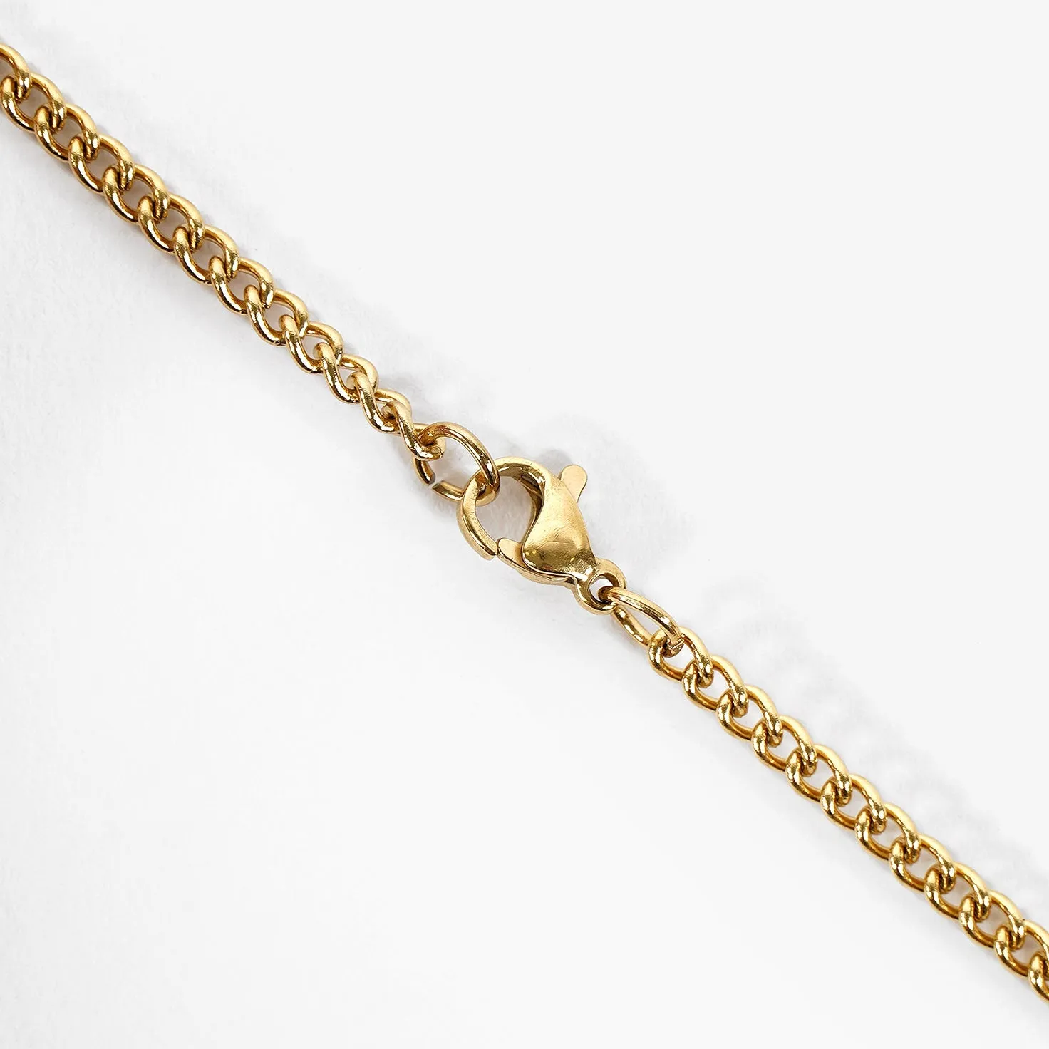 35 Number Pendant with Chain Kids Necklace - Gold Plated Stainless Steel