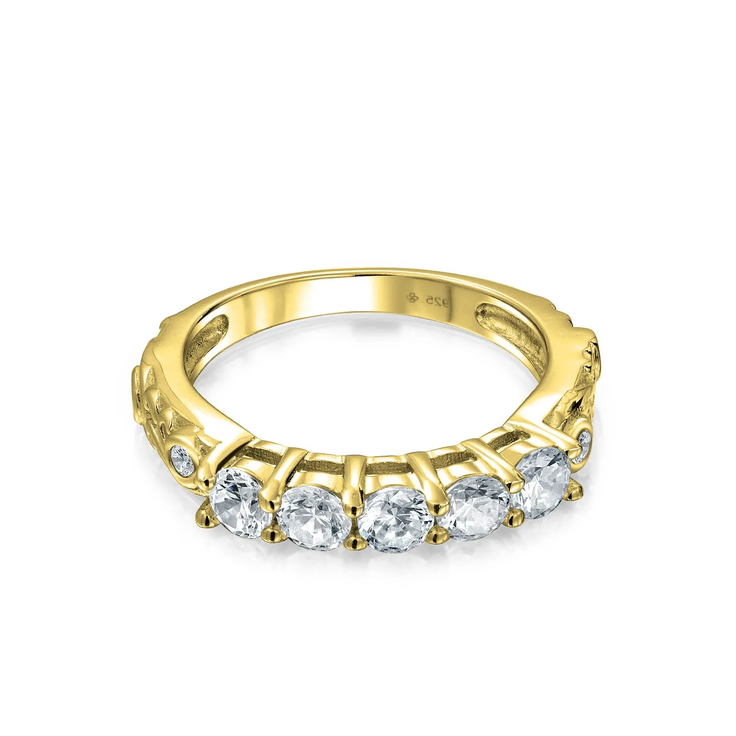 3CT AAA CZ Round Square Engagement Ring Set Band Gold Plate .925 Silver
