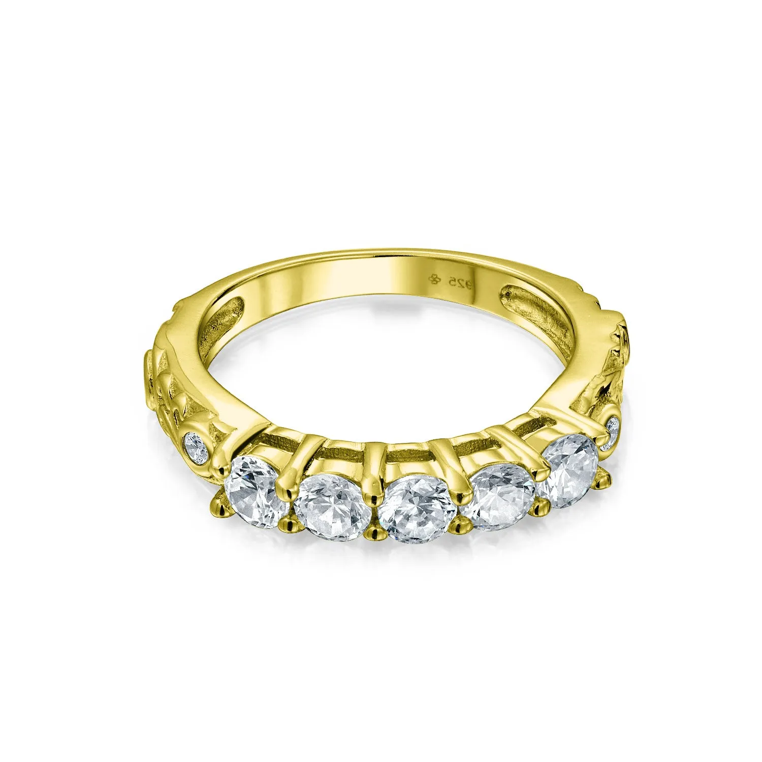 3CT AAA CZ Round Square Engagement Ring Set Band Gold Plate .925 Silver
