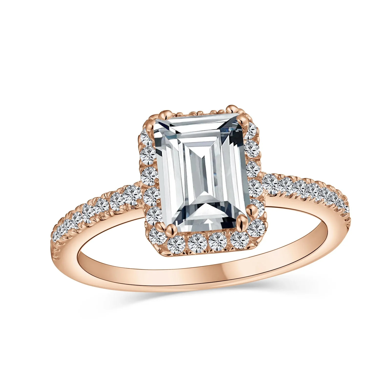 3CT CZ Blue Imitation Sapphire Emerald Cut Engagement Ring .925 Silver