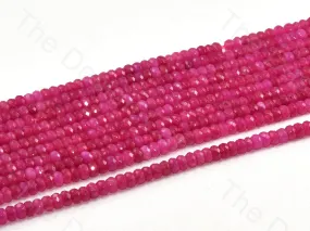 4 mm Magenta Rondelle Jade Quartz Stones