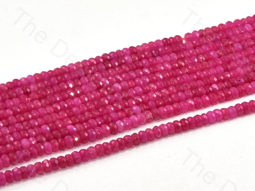 4 mm Magenta Rondelle Jade Quartz Stones