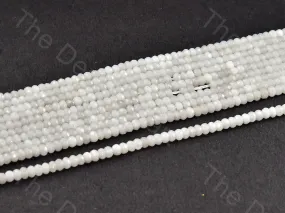 4 mm Marble White Rondelle Jade Quartz Stones
