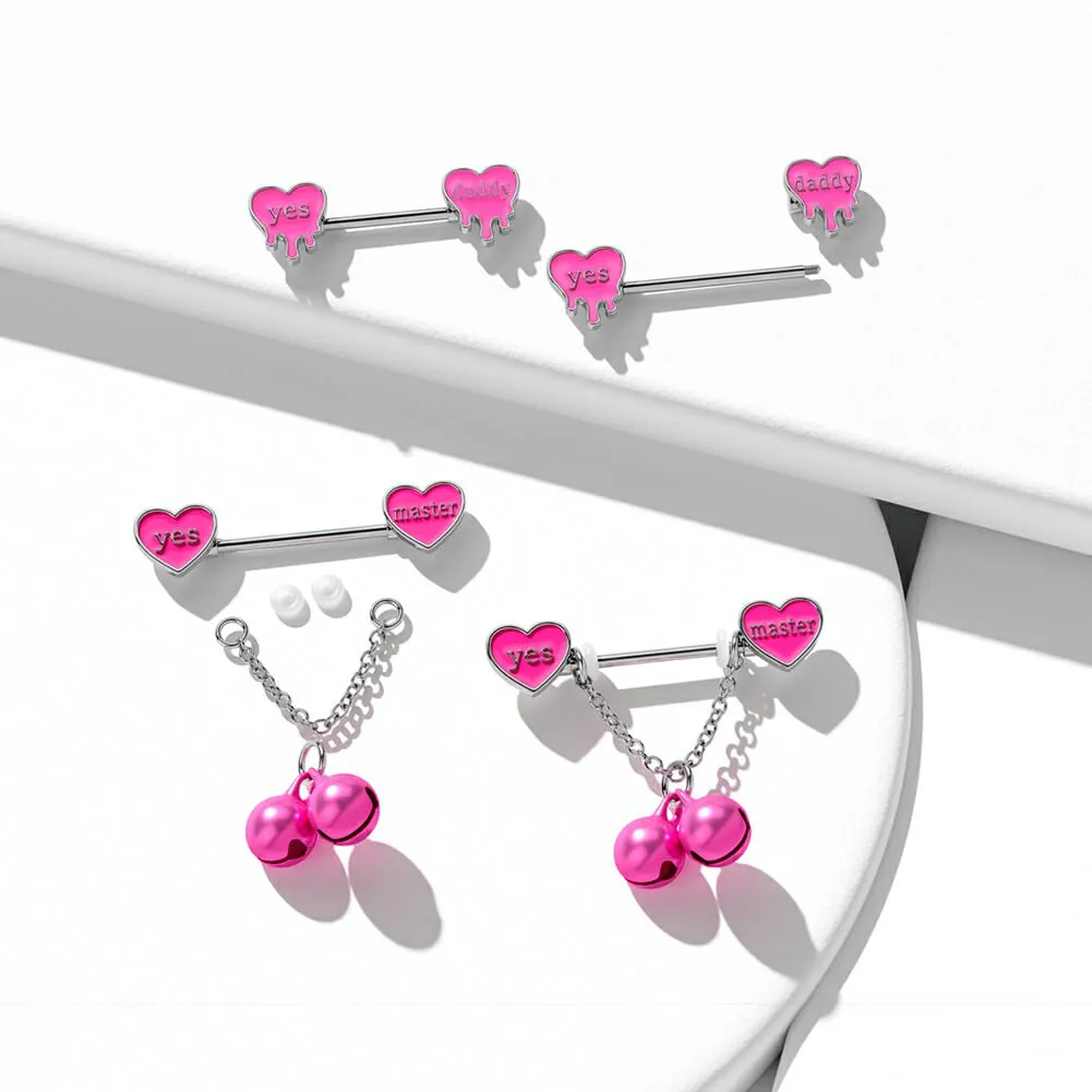 4PCS Set 14G Flirting Words Nipple Piercing Jewelry