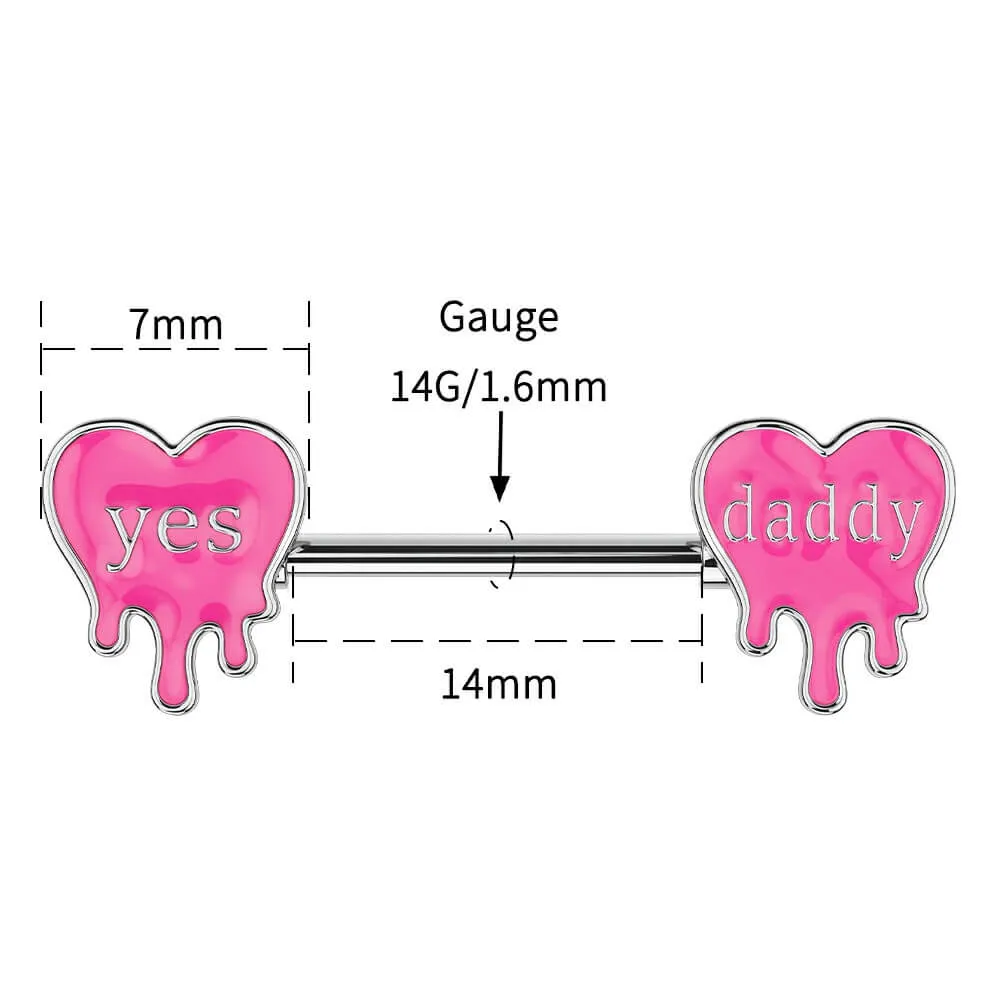 4PCS Set 14G Flirting Words Nipple Piercing Jewelry