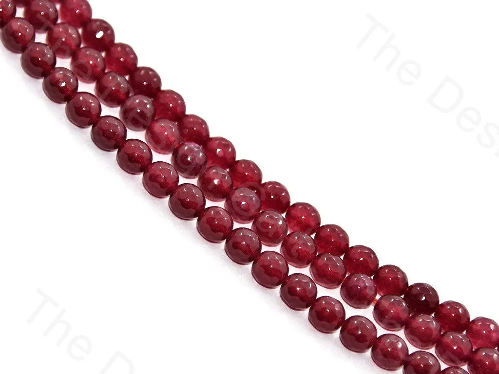 8 mm Maroon Rondelle Jade Quartz Semi Precious Stone