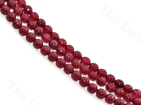 8 mm Maroon Rondelle Jade Quartz Semi Precious Stone