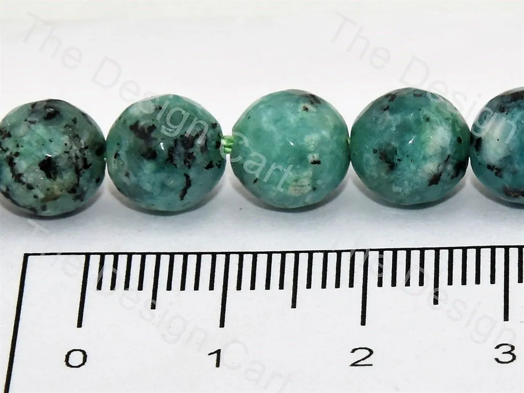 8 mm Sea Green Black Rondelle Jade Quartz Stones