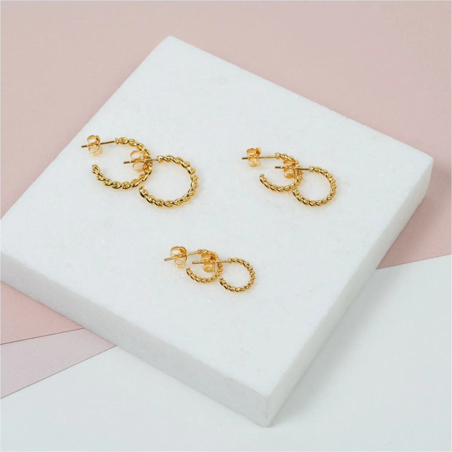 Alhambra Piccolo Twisted Gold Vermeil Hoop Earrings