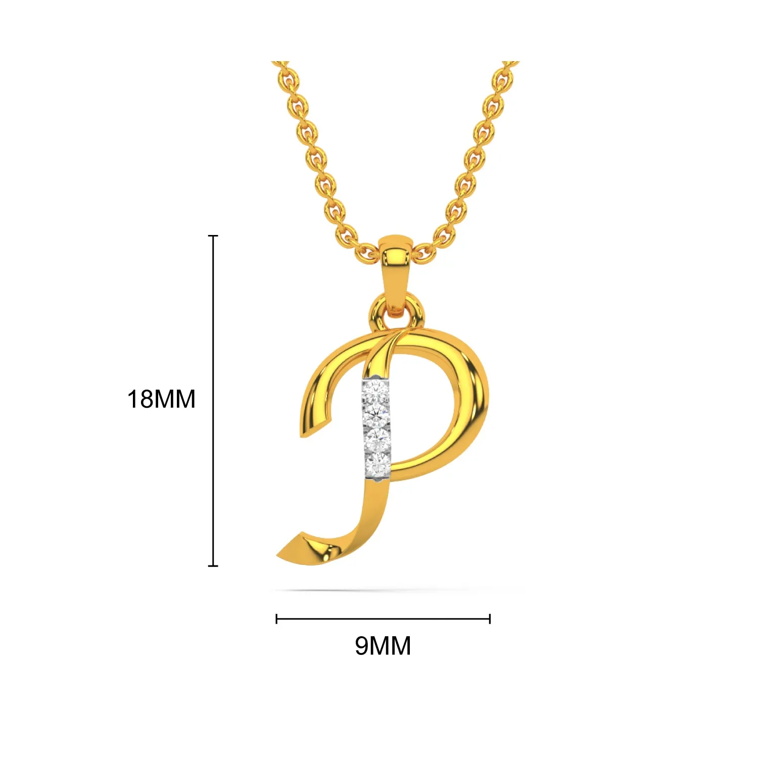 Alphabet P  Unisex Pendant