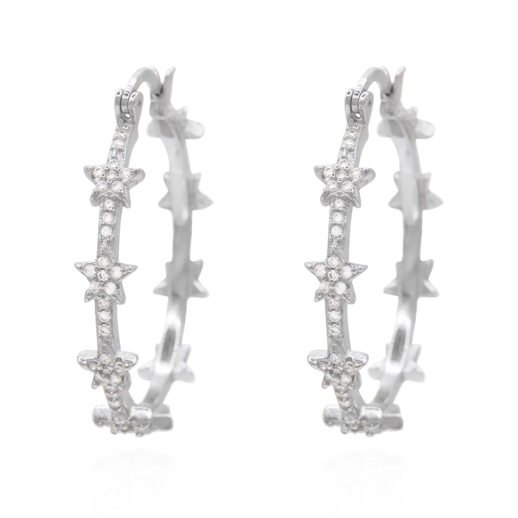 Aneira Star Hoop Earrings | 925 Sterling Silver