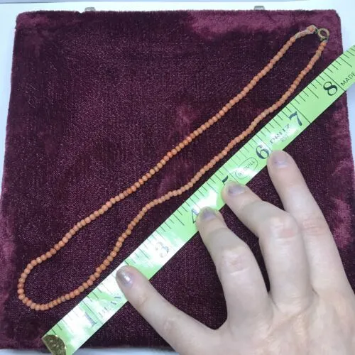 antique Authentic Red Coral Bead Necklace