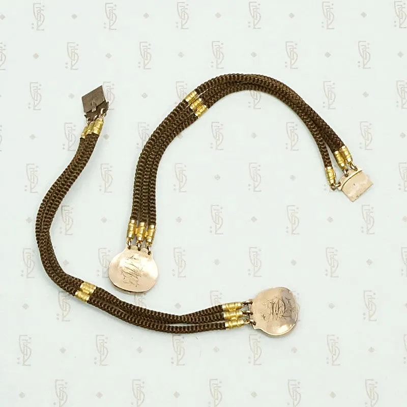 Antique Matched Bracelets in Carnelian, Gold & Woven Hair