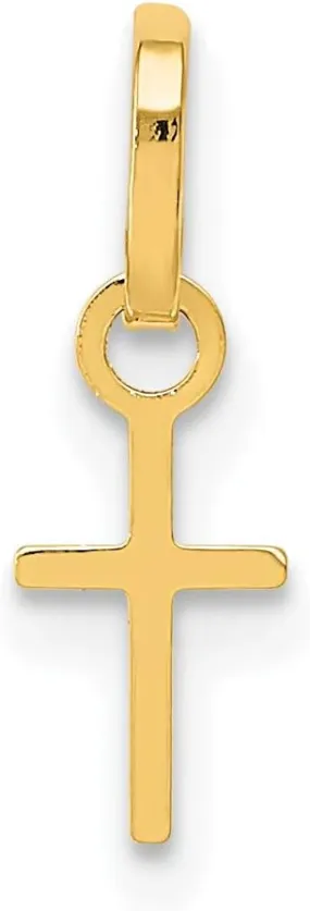 Avariah 14k Yellow Gold Tiny Cross Charm - 14mm - Made In Italy