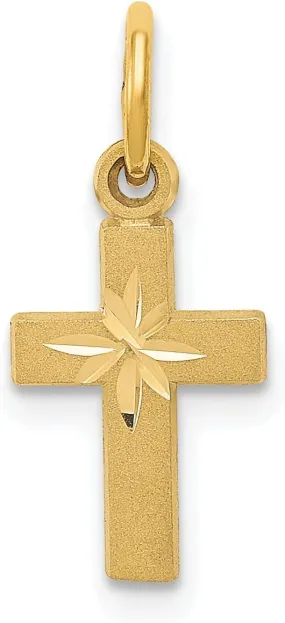 Avariah 14k Yellow Gold Tiny Cross Charm - 19mm