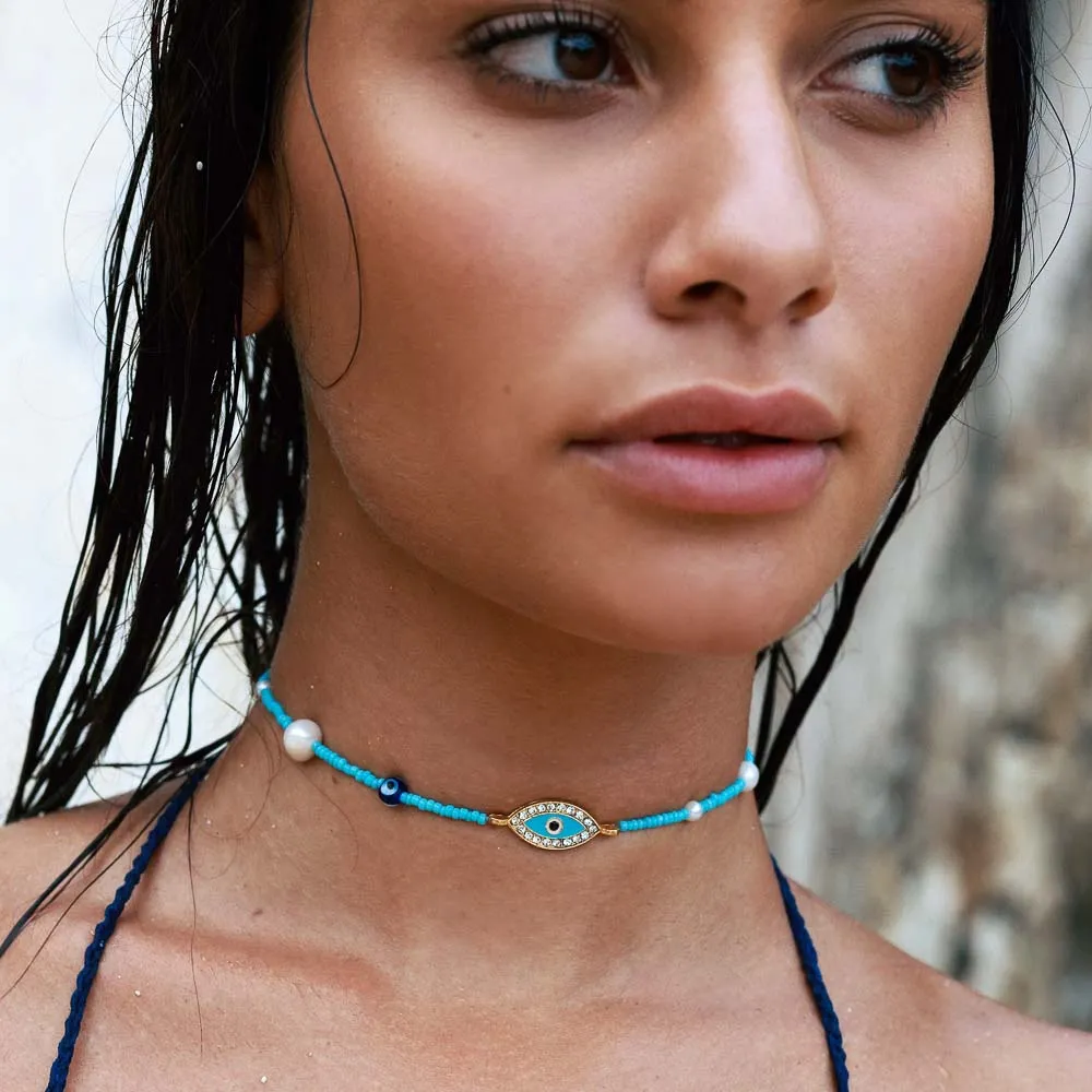 Azure Evil Eye Necklace