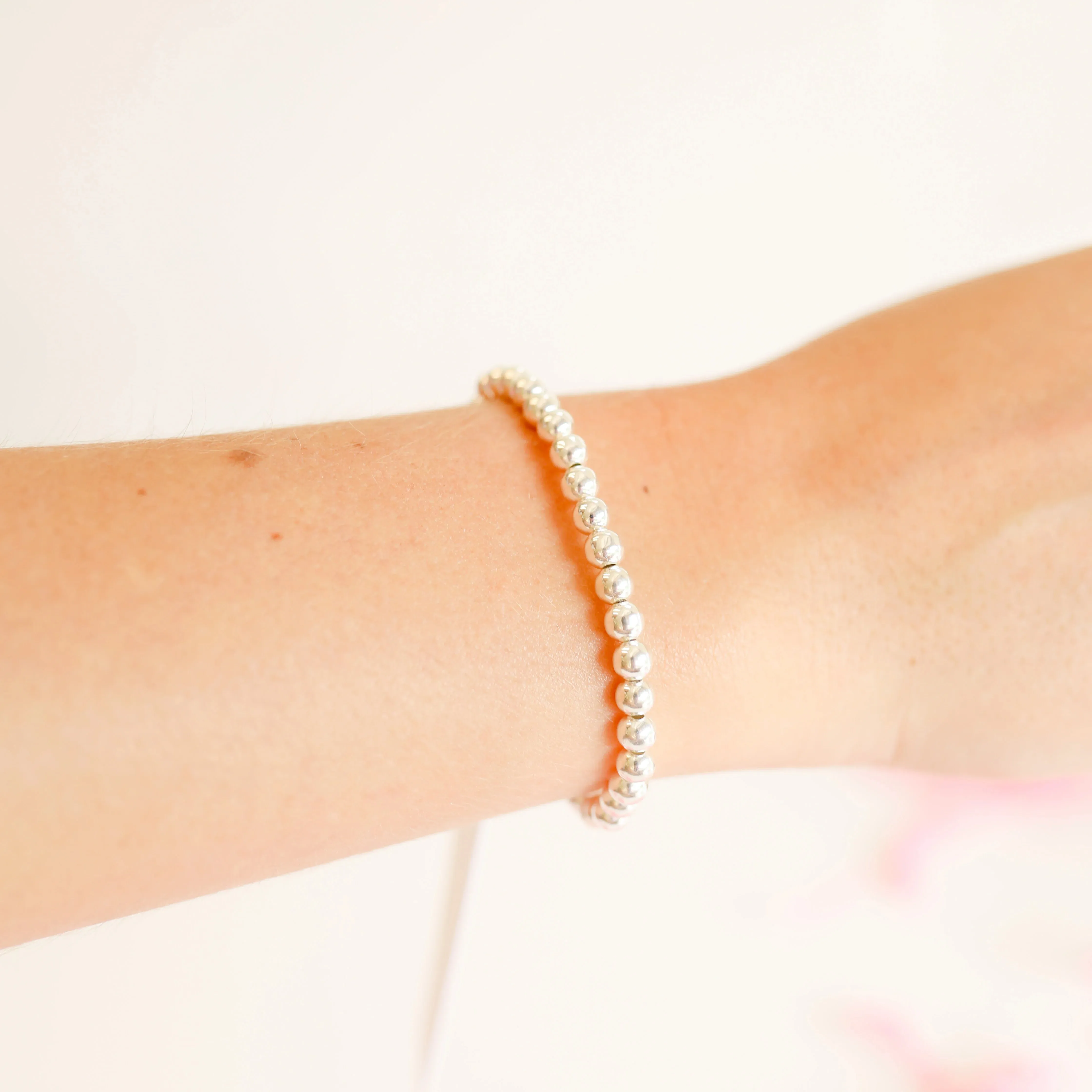 Beaded Blondes | 5MM Silver Beaded Bracelet