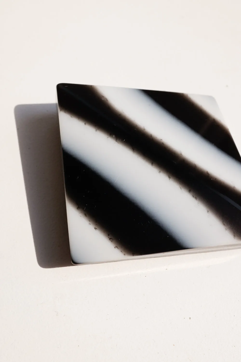 BIG BLACK WHITE VINTAGE BROOCH