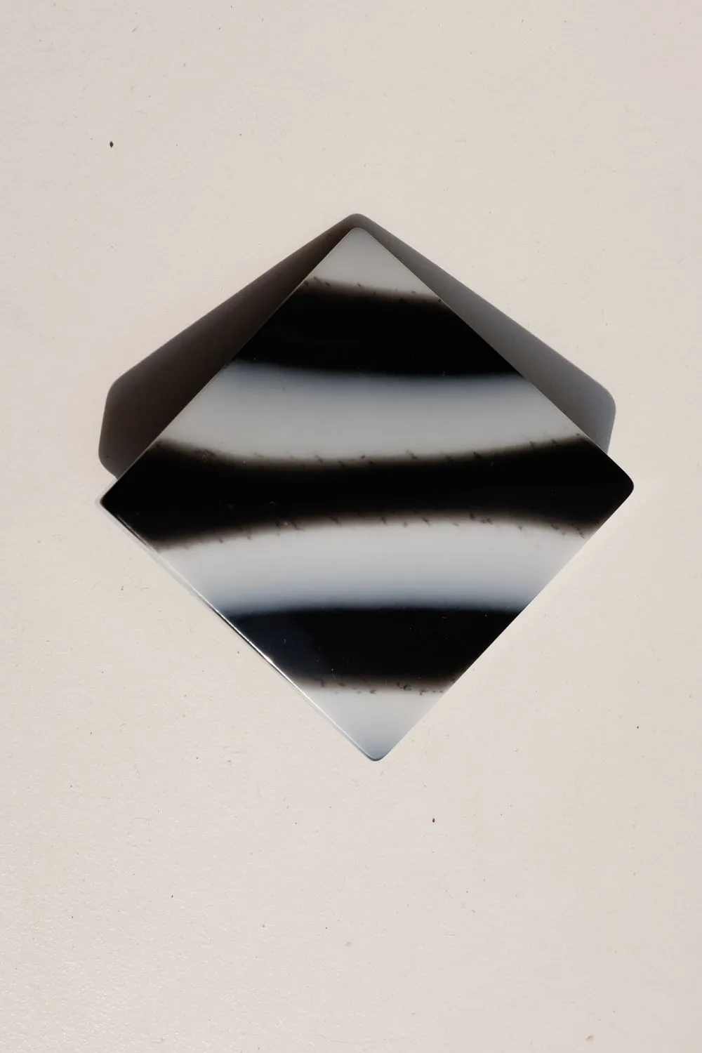 BIG BLACK WHITE VINTAGE BROOCH