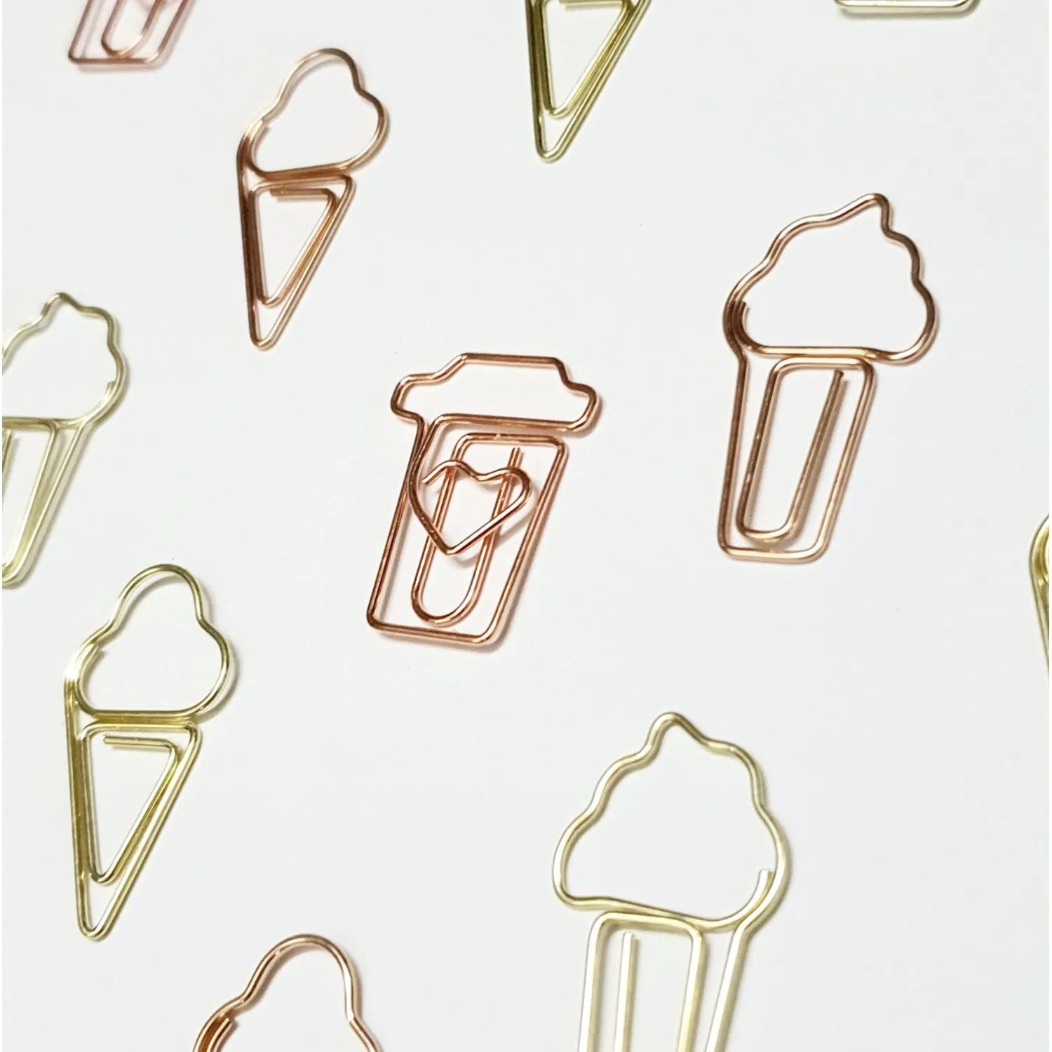 Binder Clips Gold & Rose Gold - Set of 6