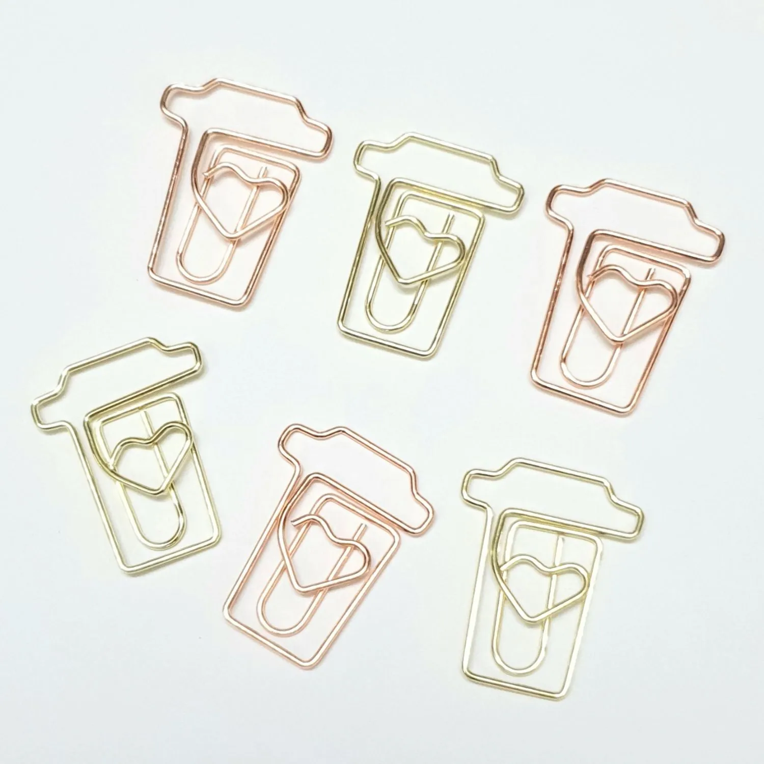 Binder Clips Gold & Rose Gold - Set of 6