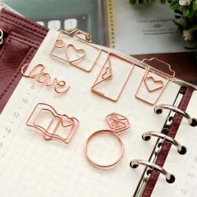Binder Clips Gold & Rose Gold - Set of 6