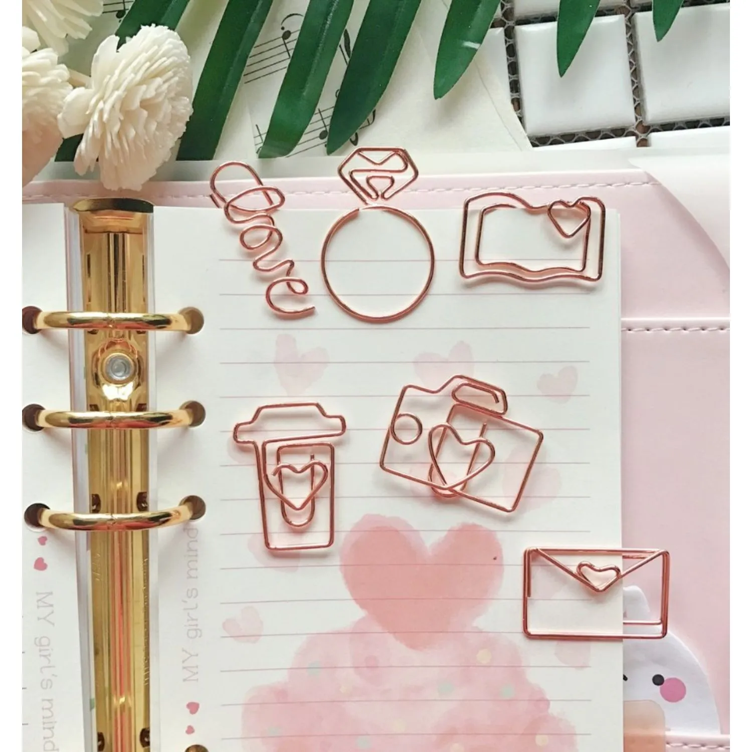 Binder Clips Gold & Rose Gold - Set of 6