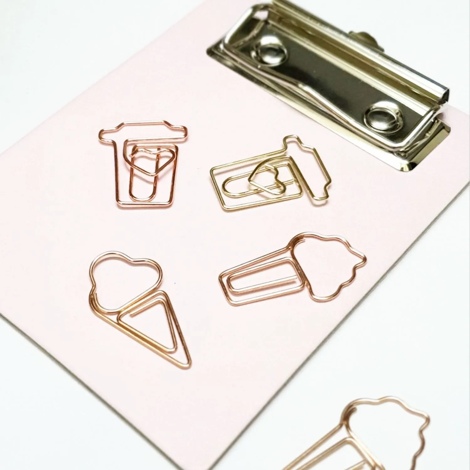 Binder Clips Gold & Rose Gold - Set of 6